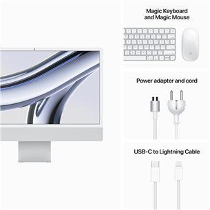 Apple iMac 24" (2023), M3 8C/8C, 8 GB, 256 GB, SWE, hõbe - Kõik-ühes lauaarvuti