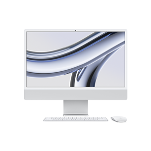 Apple iMac 24" (2023), M3 8C/8C, 8 GB, 256 GB, RUS, silver - All-in-one PC MQR93RU/A