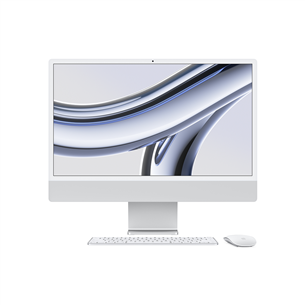 Apple iMac 24" (2023), M3 8C/8C, 8 GB, 256 GB, RUS, hõbe - Kõik-ühes lauaarvuti