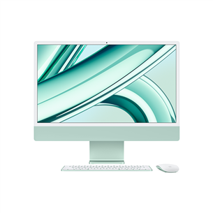 Apple iMac 24" (2023), M3 8C/8C, 8 GB, 256 GB, RUS, roheline - Kõik-ühes lauaarvuti