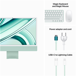 Apple iMac 24" (2023), M3 8C/8C, 8 GB, 256 GB, RUS, green - All-in-one PC