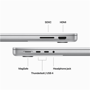 Apple MacBook Pro 14 (2023) M3, 8C/10C, 8 GB, 512 GB, SWE, hõbe - Sülearvuti