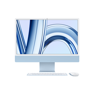 Apple iMac 24" (2023), M3 8C/8C, 8 ГБ, 256 ГБ, SWE, синий - Настольный компьютер "все в одном"