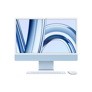 Apple iMac 24" (2023), M3 8C/8C, 8 GB, 256 GB, ENG, sinine - Kõik-ühes lauaarvuti MQRC3ZE/A