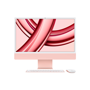 Apple iMac 24" (2023), M3 8C/8C, 8 GB, 256 GB, SWE, roosa - Kõik-ühes lauaarvuti