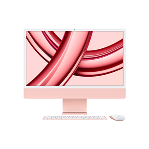 Apple iMac 24" (2023), M3 8C/8C, 8 GB, 256 GB, ENG, roosa - Kõik-ühes lauaarvuti MQRD3ZE/A