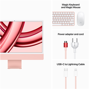 Apple iMac 24" (2023), M3 8C/8C, 8 ГБ, 256 ГБ, ENG, розовый - Настольный компьютер "все в одном"