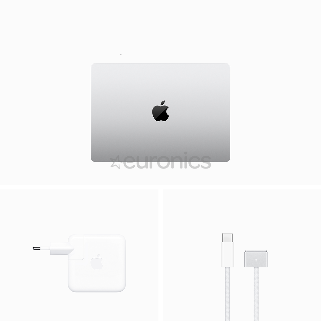 Apple MacBook Pro 14 (2023) M3, 8C/10C, 8 ГБ, 512 ГБ, ENG, серебристый - Ноутбук