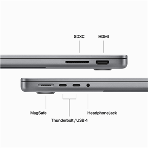 Apple MacBook Pro 14 (2023) M3, 8C/10C, 8 ГБ, 512 ГБ, SWE, серый - Ноутбук