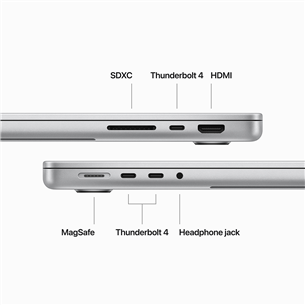 Apple MacBook Pro 14 (2023) M3 Pro, 11C/14C, 18 GB, 512 GB, SWE, hõbe - Sülearvuti