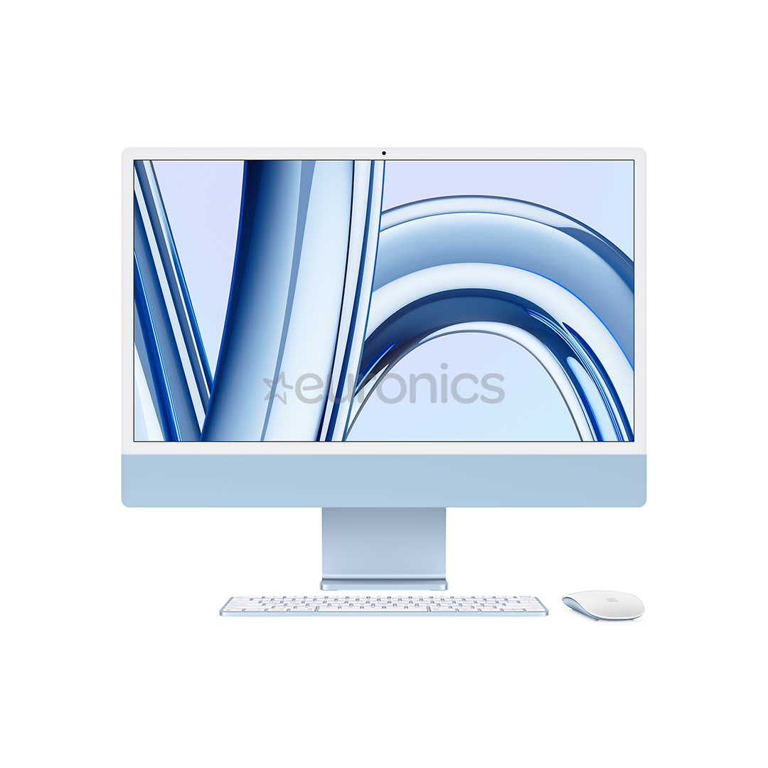 Apple iMac 24" (2023), M3 8C/10C, 8 ГБ, 512 ГБ, Touch ID, SWE, синий - Настольный компьютер "все в одном"
