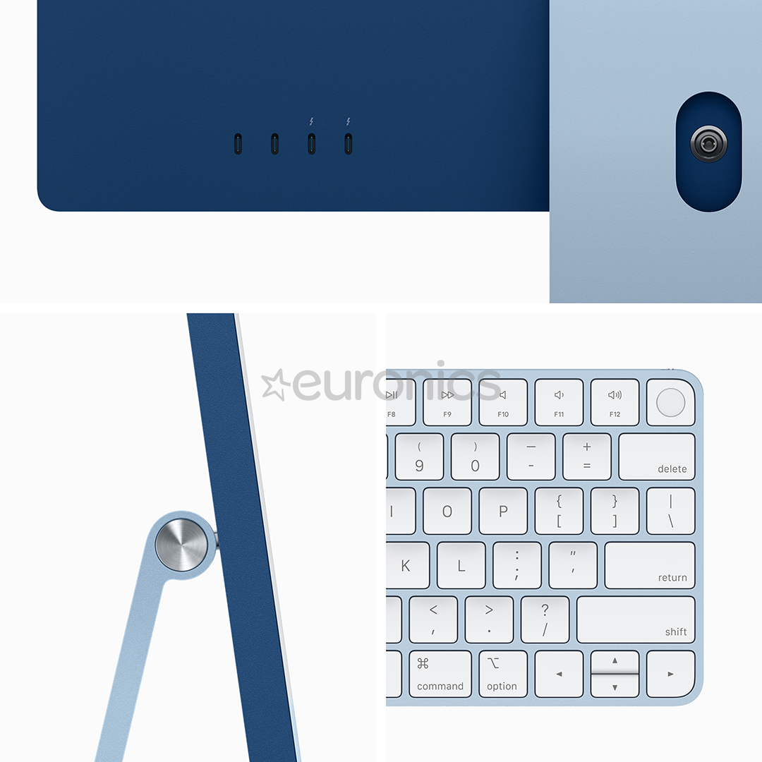 Apple iMac 24" (2023), M3 8C/10C, 8 ГБ, 512 ГБ, Touch ID, SWE, синий - Настольный компьютер "все в одном"