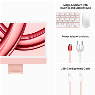 Apple iMac 24" (2023), M3 8C/10C, 8 ГБ, 256 ГБ, Touch ID, RUS, розовый - Настольный компьютер "все в одном"