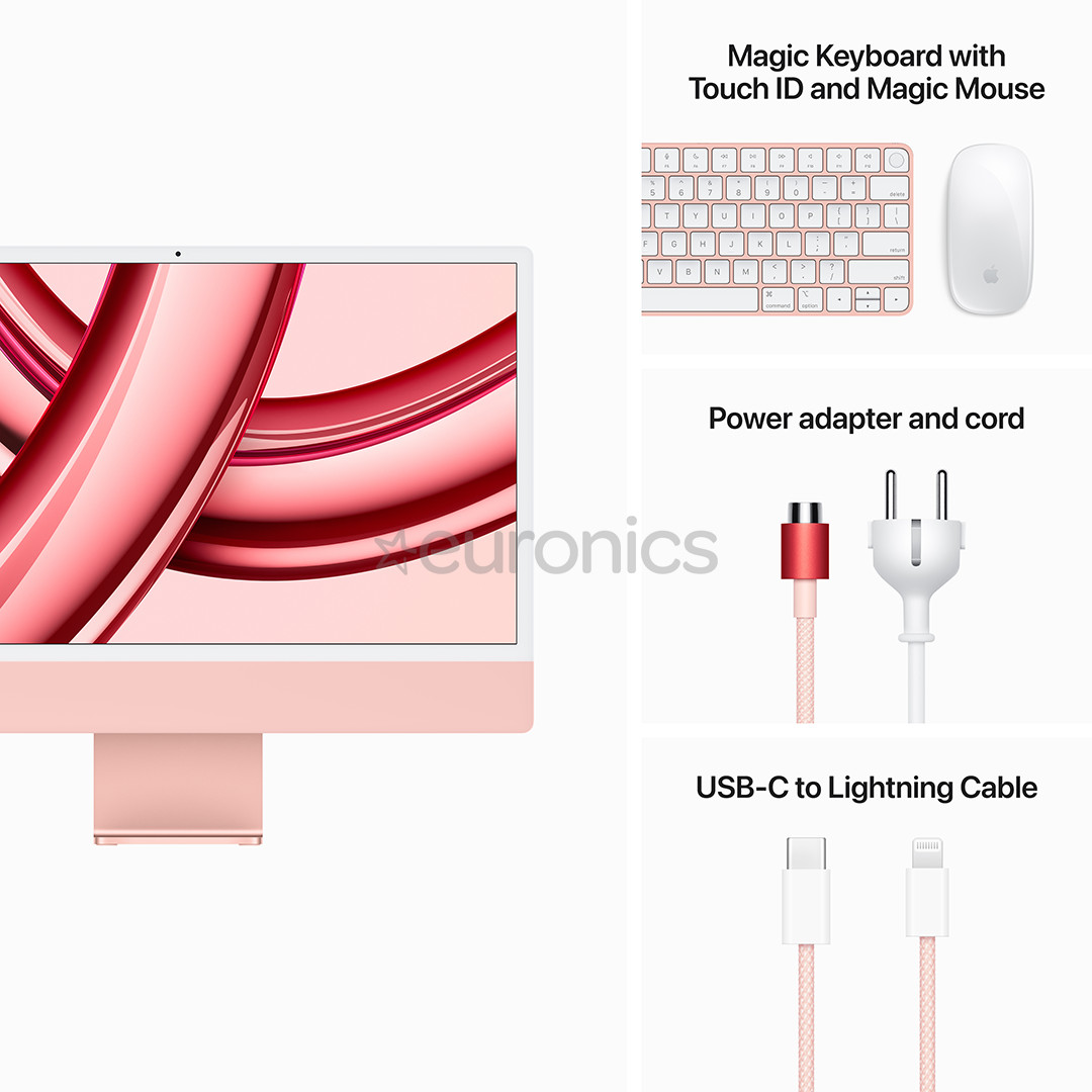 Apple iMac 24" (2023), M3 8C/10C, 8 GB, 256 GB, Touch ID, RUS, pink - All-in-one PC