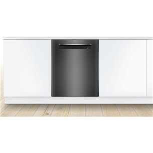 Bosch, Series 4, 14 place settings, black inox - Built-in dishwasher