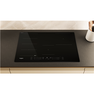 Whirlpool, width 77 cm, black - Built-in induction hob