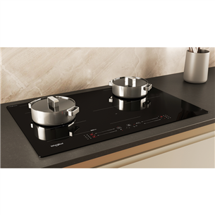 Whirlpool, width 77 cm, black - Built-in induction hob