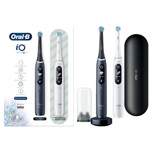 Braun Oral-B iO 8 Duo, 2 pieces, black/white - Electric Toothbrush set IO8DUOWB
