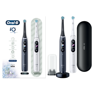 Braun Oral-B iO 8 Duo, 2 шт., черный/белый - Комплект электрических зубных щеток IO8DUOWB