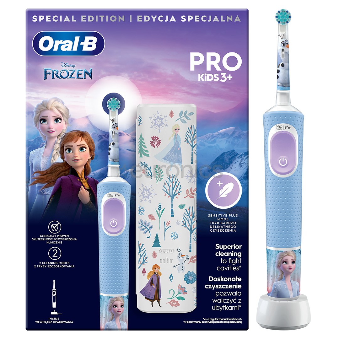 Braun Oral-B Vitality PRO Kids, Frozen - Электрическая зубная щетка + дорожный футляр