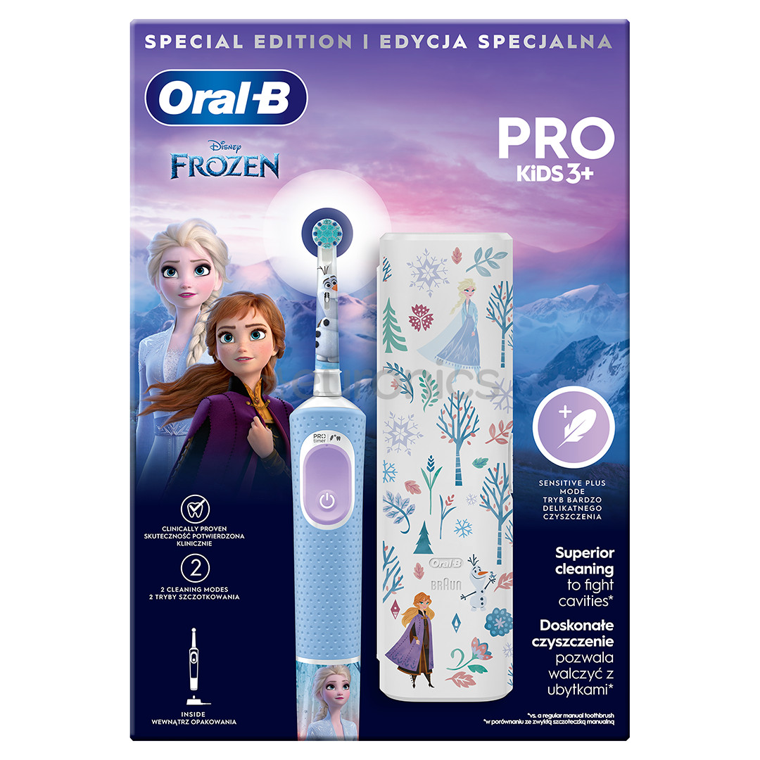 Braun Oral-B Vitality PRO Kids, Frozen - Электрическая зубная щетка + дорожный футляр