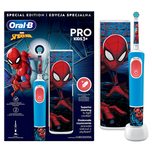 Braun Oral-B Vitality PRO Kids, Spiderman - Электрическая зубная щетка + дорожный футляр