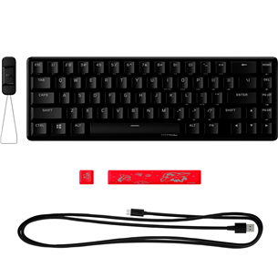 HyperX Alloy Origins 65, HyperX Red, Linear, SWE, must - Mehaaniline klaviatuur