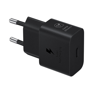 Samsung, USB-C, 25 W, black - Power adapter and USB-C cable