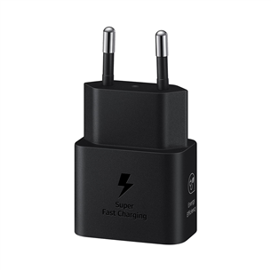 Samsung, USB-C, 25 W, black - Power adapter and USB-C cable