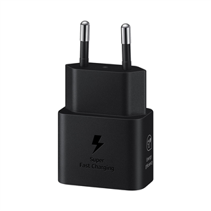 Samsung, USB-C, 25 W, must - Vooluadapter ja USB-C kaabel