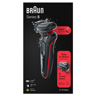 Braun Series 5, Wet & Dry, черный/красный - Бритва