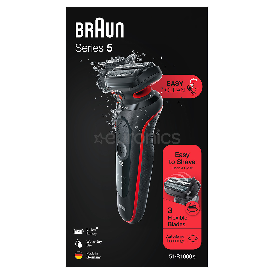 Braun Series 5, Wet & Dry, black/red - Shaver