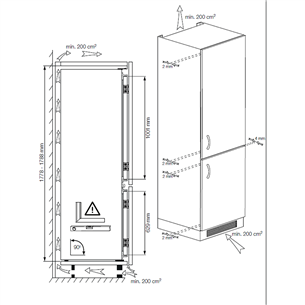 Beko, 275 L, kõrgus 178 cm - Integreeritav külmik