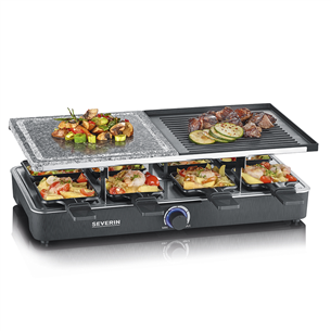 Severin, 1300 W, must - Raclette grill kiviplaadi ja grillplaadiga RG2376