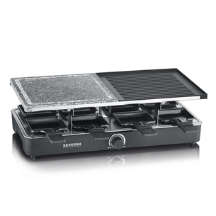 Severin, 1300 W, must - Raclette grill kiviplaadi ja grillplaadiga