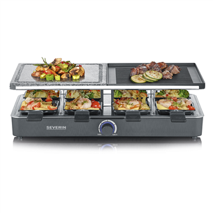 Severin, 1300 W, must - Raclette grill kiviplaadi ja grillplaadiga