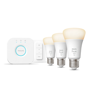 Philips Hue Starter Kit, Bridge, Dimmer, 3x E27, valge - Nutivalgusti stardikomplekt 929002469204