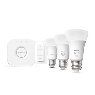 Philips Hue Starter Kit, Bridge, Dimmer, 3x E27, valge - Nutivalgusti stardikomplekt