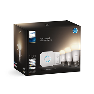 Philips Hue Starter Kit, Bridge, Dimmer, 3x E27, valge - Nutivalgusti stardikomplekt