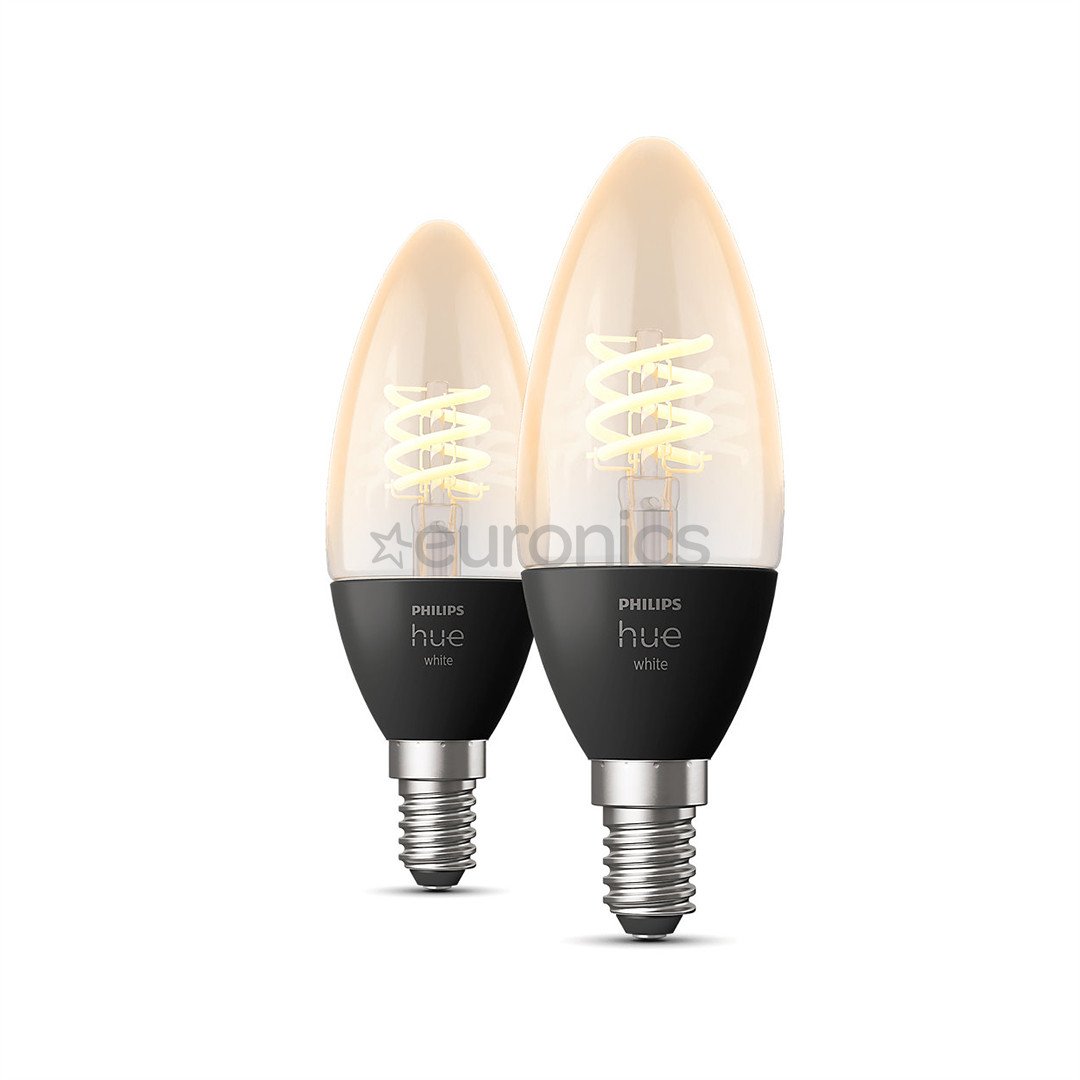 Philips Hue White, E14, мягкий белый, с нитью накаливания, 2 шт. - Умные лампы