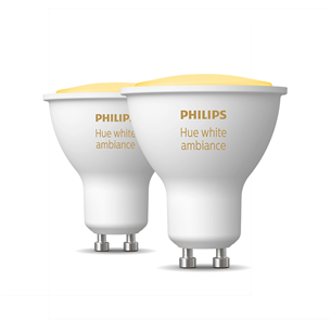 Philips Hue White Ambiance, GU10, valge, 2 tk - Nutivalgusti