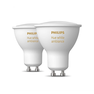 Philips Hue White Ambiance, GU10, valge, 2 tk - Nutivalgusti