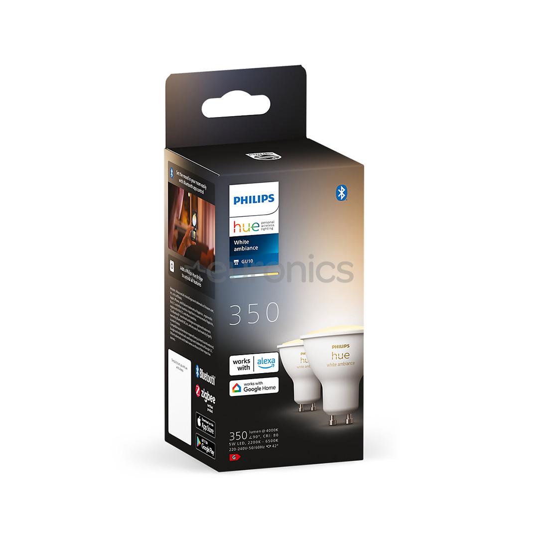 Philips Hue White Ambiance, GU10, white, 2 pcs - Smart light