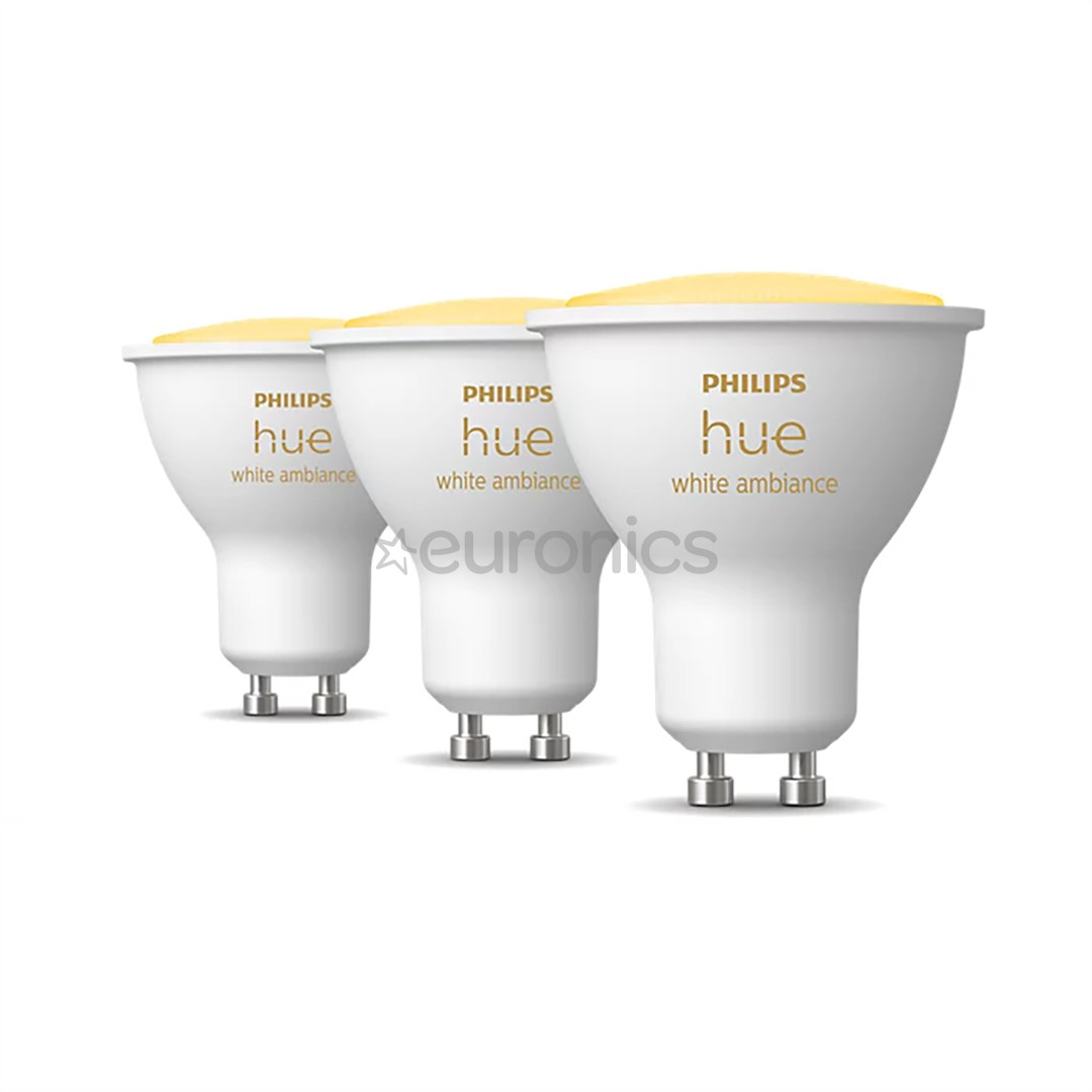 Philips Hue White Ambiance, GU10, белый, 3 шт. - Умные лампы