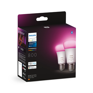 Philips Hue White and Color Ambiance 800, E27, color, 2 pcs - Smart light