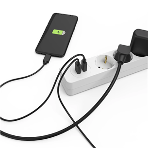 Hama Power Strip, 5-pesa, 2x USB-A, 17 W, 1.4 m, valge - Pikendusjuhe