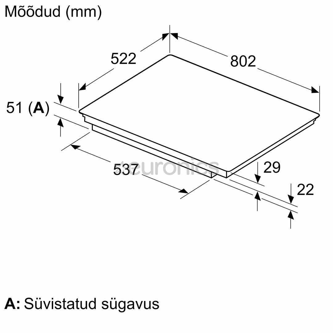 Bosch Series 6, width 80 cm, frameless, black - Built-in induction hob