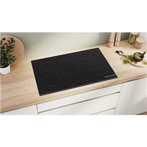 Bosch Series 6, width 80 cm, frameless, black - Built-in induction hob