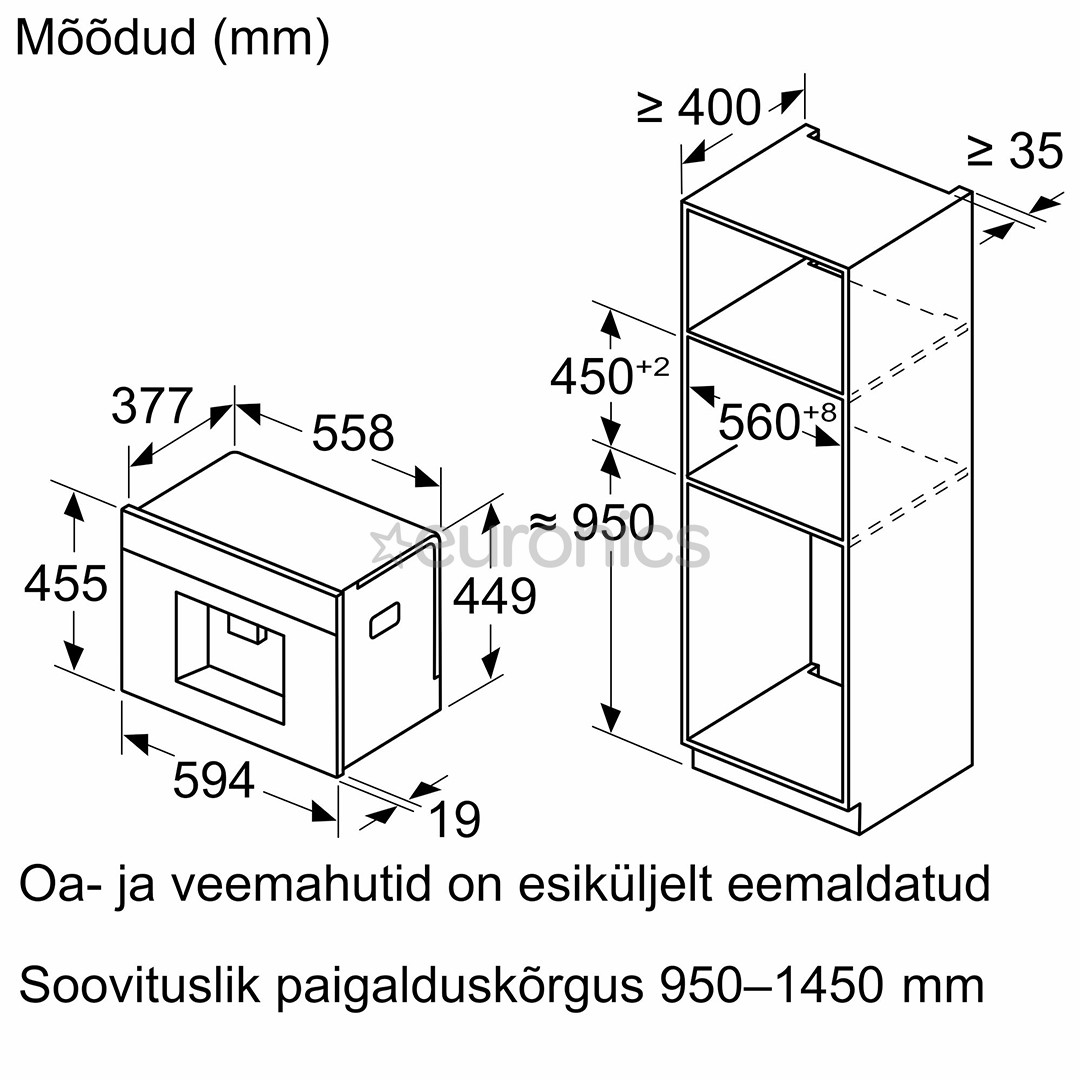 Bosch, Series 8, черный - Интегрируемая кофемашина