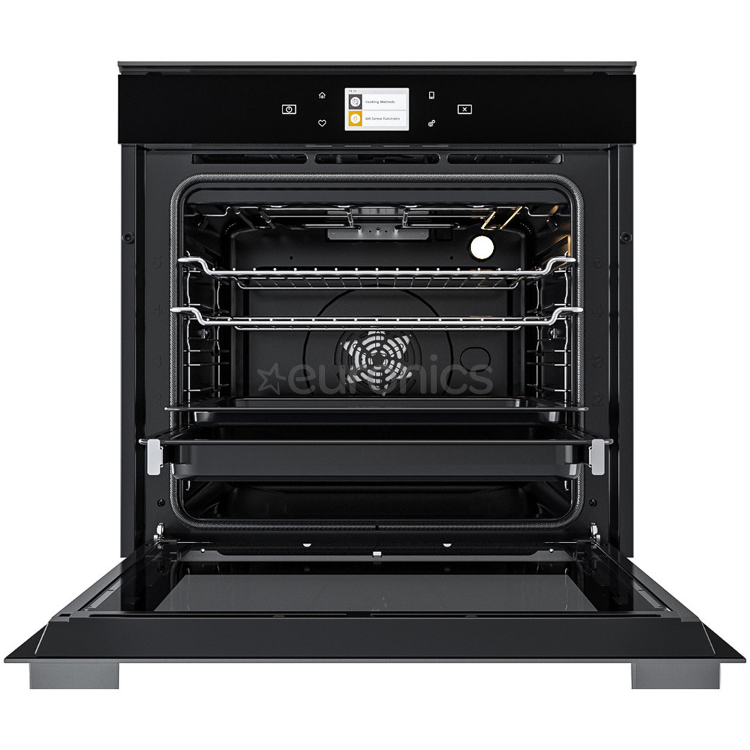 Whirlpool, pyrolytic cleaning, 73 L, black - Built-in Oven + Built-in induction hob